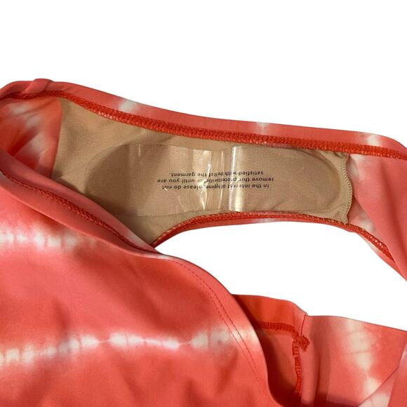 NWT Catherine's Tie Dye Tiered Swim Dress Coral Striped Plus Size 18W - Picture 9 of 12